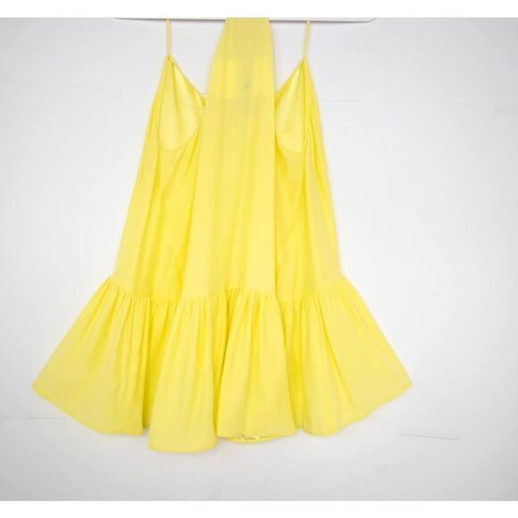 NEW Cinq à‎ Sept Janet 100% Silk V-Neck Ruffle Hem Top, Yellow, M - Picture 5 of 13